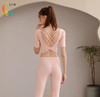 LUM39868露檬新款瑜伽服短袖双面磨毛面料（含胸垫） 商品缩略图5