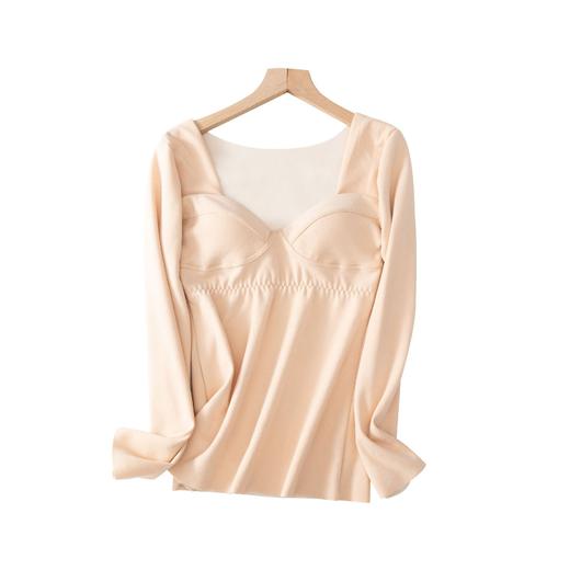 (认证面料)无痕保暖背心女士加绒加厚秋冬季带胸垫打底衫内发热内衣上衣 商品图7