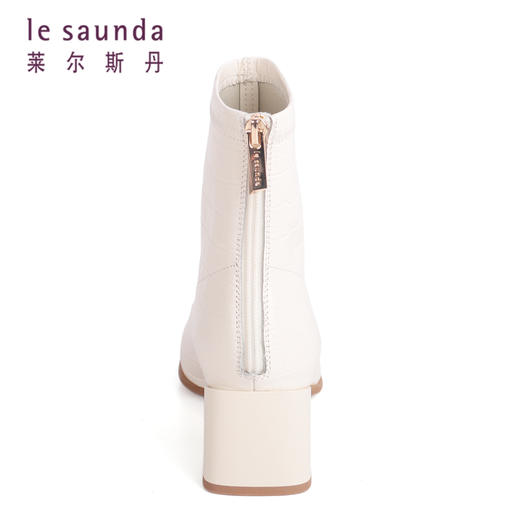 莱尔斯丹冬季粗高跟绒里女短靴2T50701 商品图10