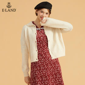 ELAND简约翻领单排扣纯色针织开衫EECKB4TC5M