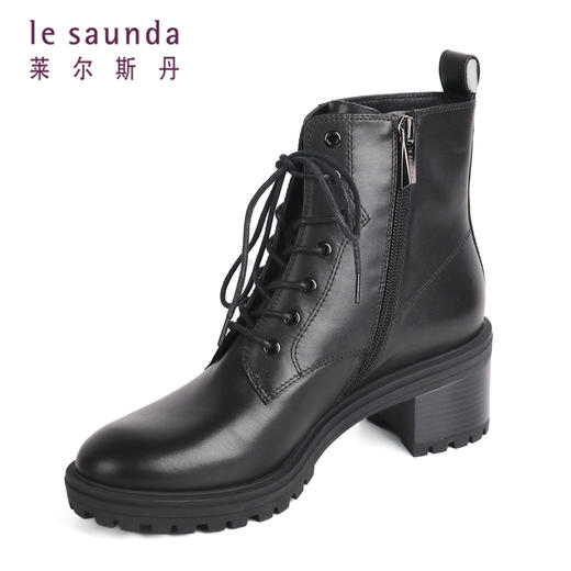 莱尔斯丹秋冬时尚粗跟简约百搭马丁靴2T51033V 商品图6