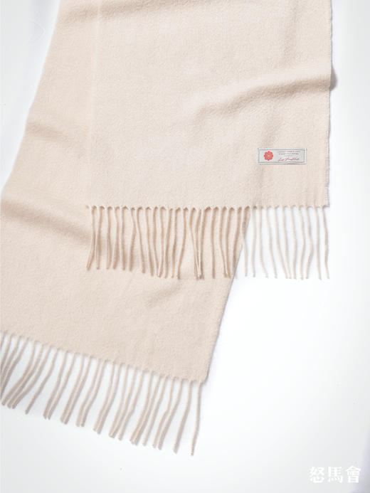 阿拉善白绒纯山羊绒水波纹浅云驼色围巾 商品图2