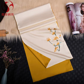 TL-玉兰花丝绸围巾刺绣围巾玉兰花丝绸围巾苏绣女士围巾 定制百搭丝绸丝巾