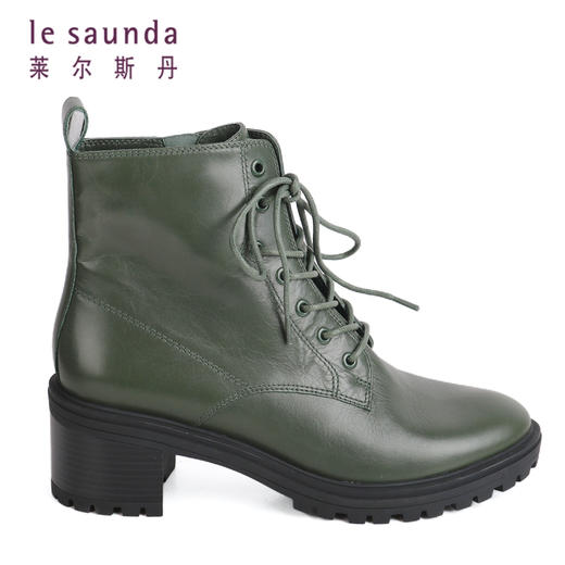 莱尔斯丹秋冬时尚粗跟简约百搭马丁靴2T51033V 商品图4