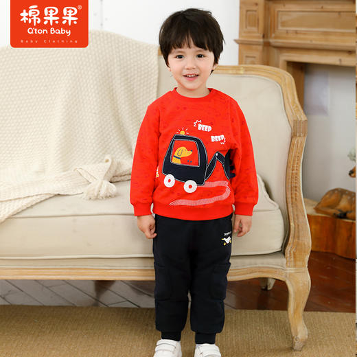 棉果果冬季男童印花夹棉卫衣M412180821672 商品图0