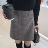 【金蘑菇菇 小黑金半裙】藏肉显比例的H版型 复古优雅格子长短款 商品缩略图3