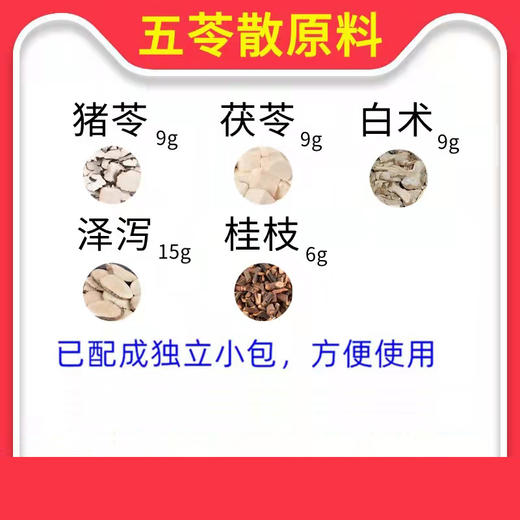 甄选    五苓散原料     猪苓9克茯苓9克白术9克泽泻15克桂枝6克中药材包 商品图0