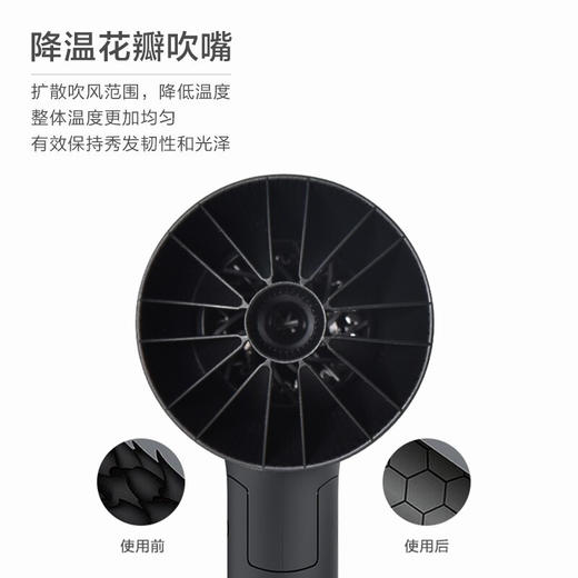 飞利浦PHILIPS电吹风机 BHD308 小花筒1600W大功率吹风筒 恒温护发3档温度 家用可折叠BHD309 商品图4