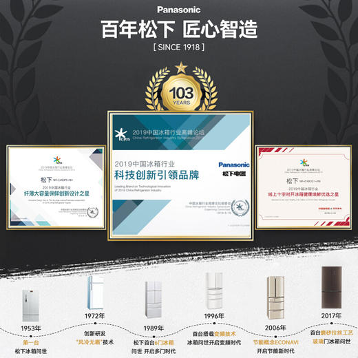 松下（Panasonic）265升超薄三开门冰箱 60cm自由嵌入变频智能NR-C271WX-S 商品图5