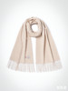 阿拉善白绒纯山羊绒水波纹浅云驼色围巾 商品缩略图0