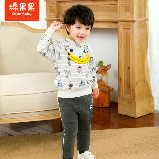 棉果果冬季男童猴子印花挂里卫衣M412180221671 商品图0