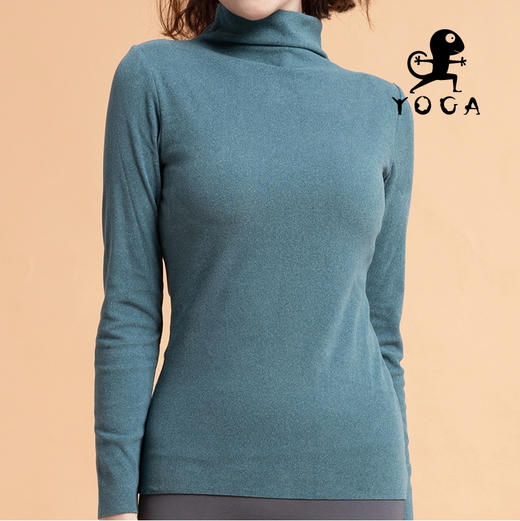 清仓款不退不换【现货秒发】壁虎瑜伽【2110SY0111】半高领加绒高弹长袖（一体式胸垫） 商品图3
