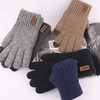 【秋冬触屏手套】秋冬男士加绒冬季加厚提花保暖毛线针织手套 商品缩略图3