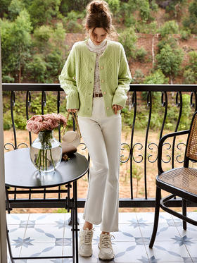 欧芮儿早秋毛衣女宽松外穿2021新款慵懒风短款针织开衫外套春秋款