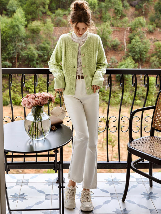 欧芮儿早秋毛衣女宽松外穿2021新款慵懒风短款针织开衫外套春秋款 商品图0