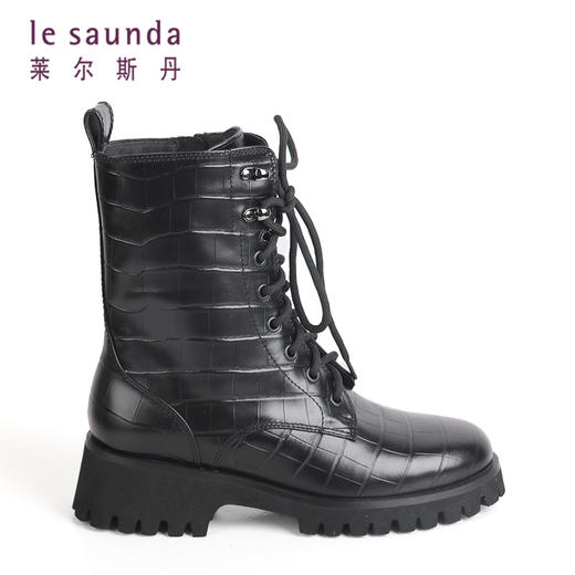 莱尔斯丹秋冬新款系带纹理马丁靴2T46603 商品图7