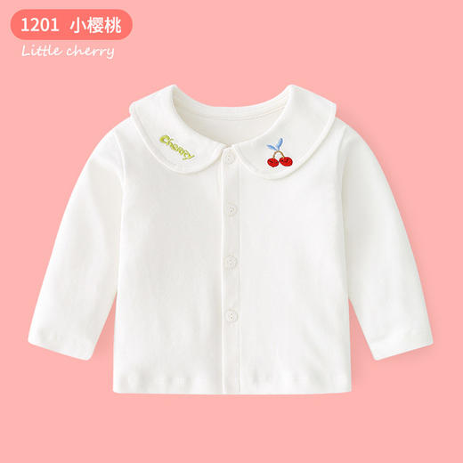 【优选面料 柔软舒适健康】A类纯棉婴儿秋冬装打底衫长袖婴儿翻领开衫男女宝宝秋季儿童衬衫上衣 商品图6