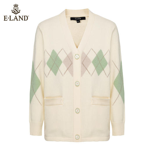 ELAND减龄学院风清新格纹针织开衫EECKB4TC4M 商品图4