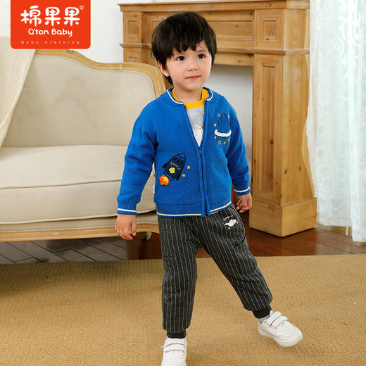 棉果果冬季男童对开毛衫M412161221716 商品图0