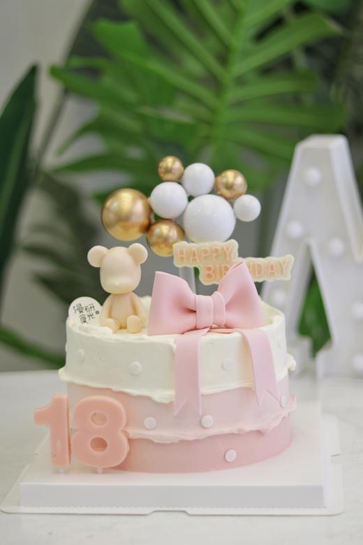 【生日蛋糕】小熊翻糖蝴蝶结款 商品图0