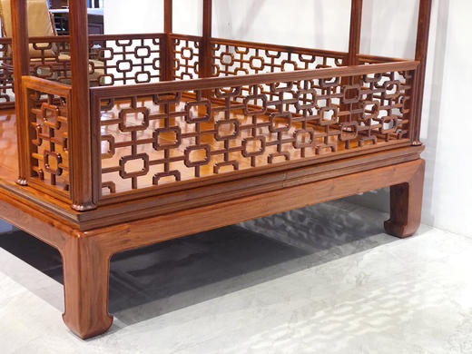 红桥红  家具严选  缅甸花梨（大果紫檀）【八柱十字海棠纹 明式架子床】 商品图8