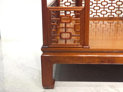 红桥红  家具严选  缅甸花梨（大果紫檀）【八柱十字海棠纹 明式架子床】 商品图4