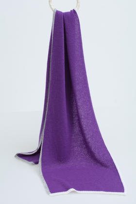 撞边针织羊绒围巾 SJF91P262N