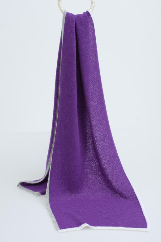 撞边针织羊绒围巾 SJF91P262N 商品图0