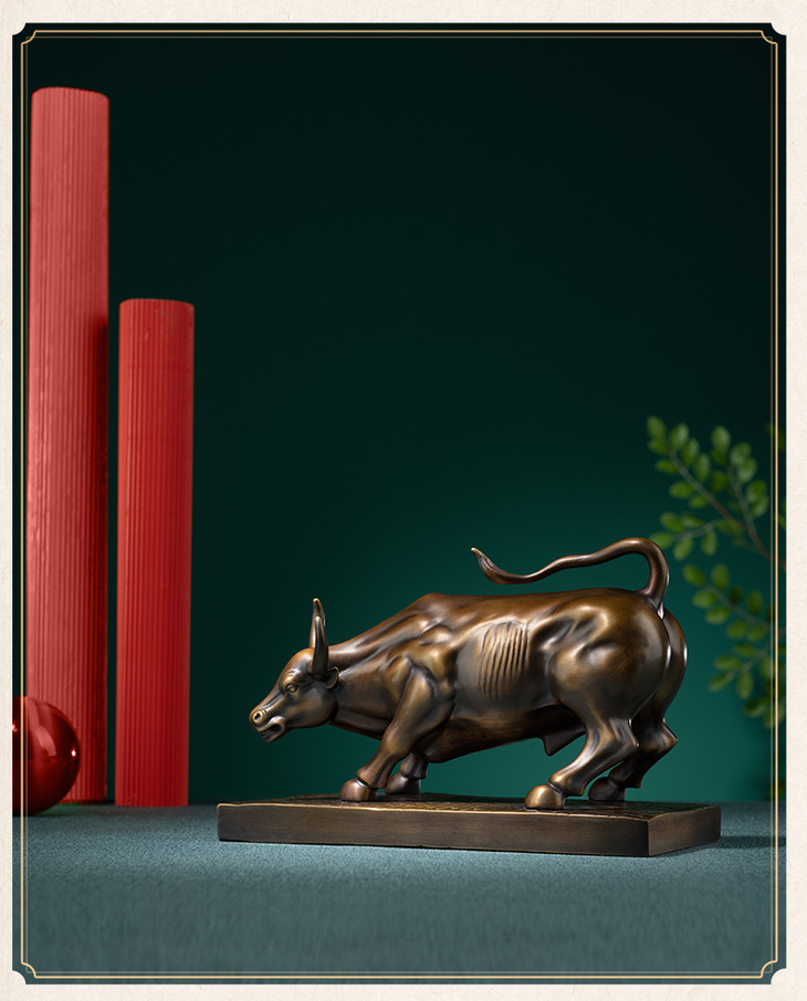 铜师傅全铜摆件华尔街牛
