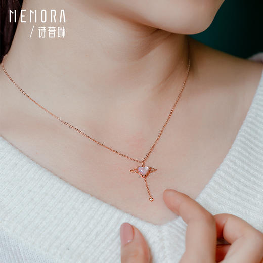 玫瑰18K金心形贝壳项链小礼物（链坠组）KN229801 商品图2