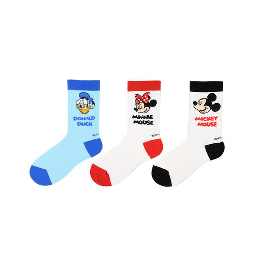 阪织屋短袜女迪士尼系列棉质时尚头跟撞色提花短筒袜 712173064 商品图0