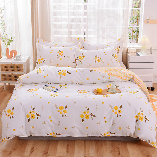 【日用百货】全棉床上用品四件套纯棉小清新床单被套40支家纺 商品图1