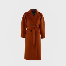 廓形袖双面手工大衣（附腰带）