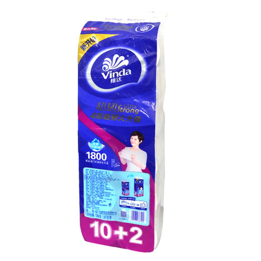维达超韧四层短卷卫生纸12卷1800g 商品图0