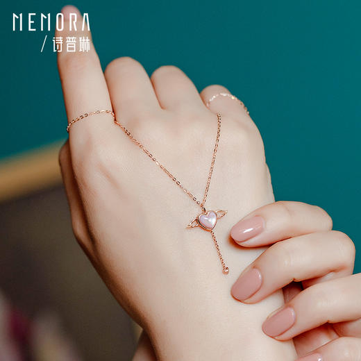 玫瑰18K金心形贝壳项链小礼物（链坠组）KN229801 商品图4