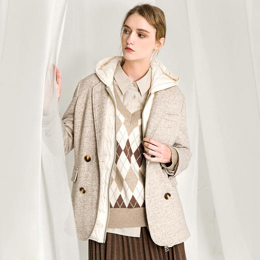 Famecoco范可儿西装羽绒服两件套冬款外套F218AJ014 商品图0