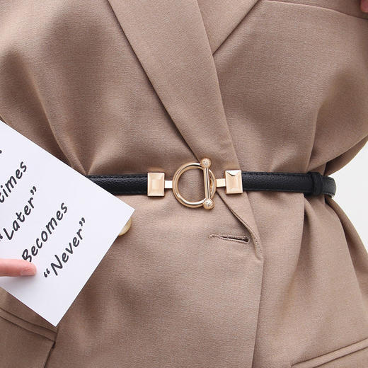 腰带女细装饰连衣裙简约时尚百搭配毛衣大衣韩版收腰小皮带黑色潮 商品图9