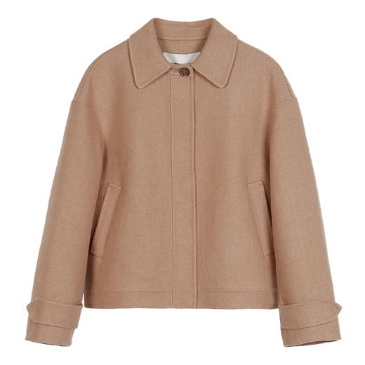 METTE羊绒世家2021年女士羊毛大衣短款直筒宽松毛呢双面呢小外套 商品图10