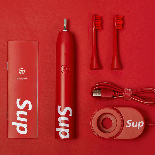 APIYOO 艾优 Sup 联名声波红黑色情侣限量版 电动牙刷 数码周边 商品图0
