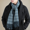 【MA.AL.BI.】意大利原产双层羊绒围巾男士围巾灰色格子 商品缩略图0