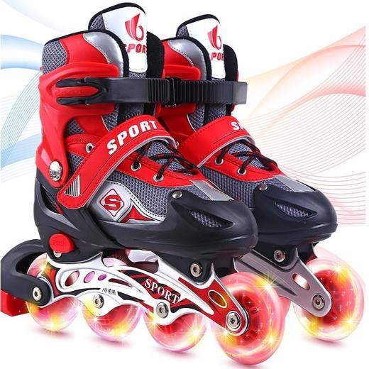 溜冰鞋儿童溜冰鞋女童全闪套装男女儿童滑冰鞋儿童旱冰鞋轮滑鞋 商品图2