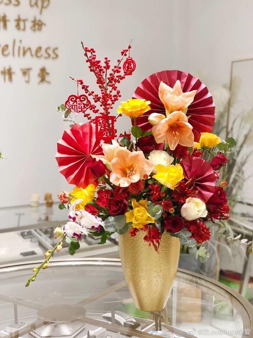 【超值新年款】*中国风金属聚宝插花桶18W1038/金色高款福桶 商品图4