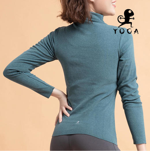 【七十二小时发货】壁虎瑜伽【2110SY0111】半高领加绒高弹长袖（有胸垫） 商品图6