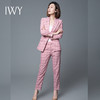 IWY/王嘉宁同款-小香风粉色格子韩版西装套装女职业商务修身时尚气质名媛职场正装	CP400 商品缩略图2