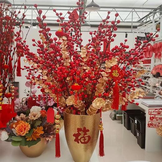 【超值新年款】*中国风金属聚宝插花桶18W1038/金色高款福桶 商品图3