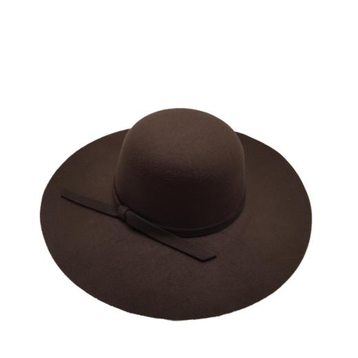 韩式复古百搭蝴蝶结礼帽女圆顶羊毛呢大檐盆帽 商品图4