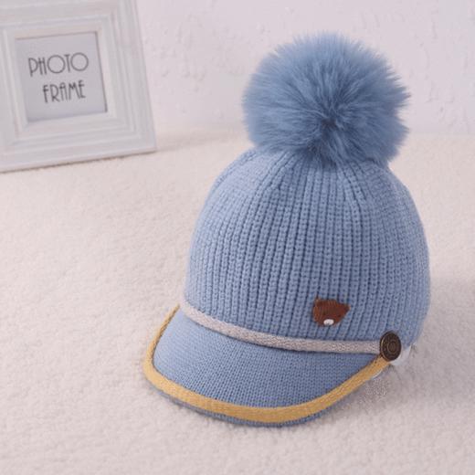 【童趣 保暖】儿童A帽子秋冬韩版新款小熊棒球毛线帽男女童保暖帽婴儿针织帽 商品图1