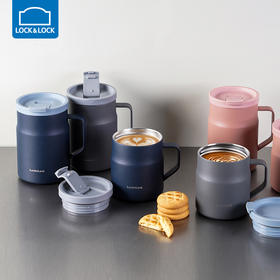 乐扣乐扣 遇见马克杯男女 304不锈钢内胆 广口保冷保温杯带盖 48小时发货