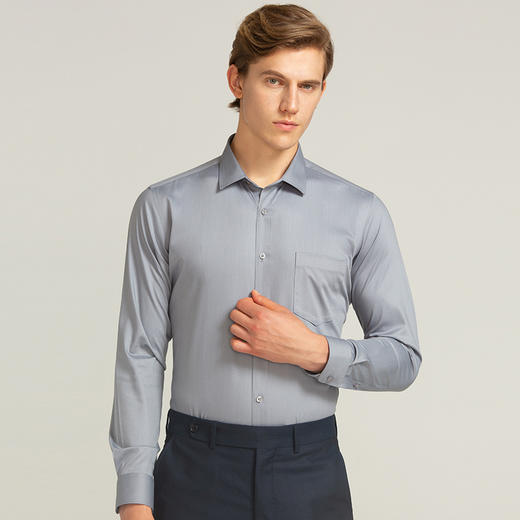 【经典百搭】罗蒙衬衫男长袖正装商务男士通勤百搭竹纤维衬衣男 商品图7