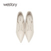 westory秋季新款尖头真皮系带中筒高跟时尚靴W20CM70641 商品缩略图3